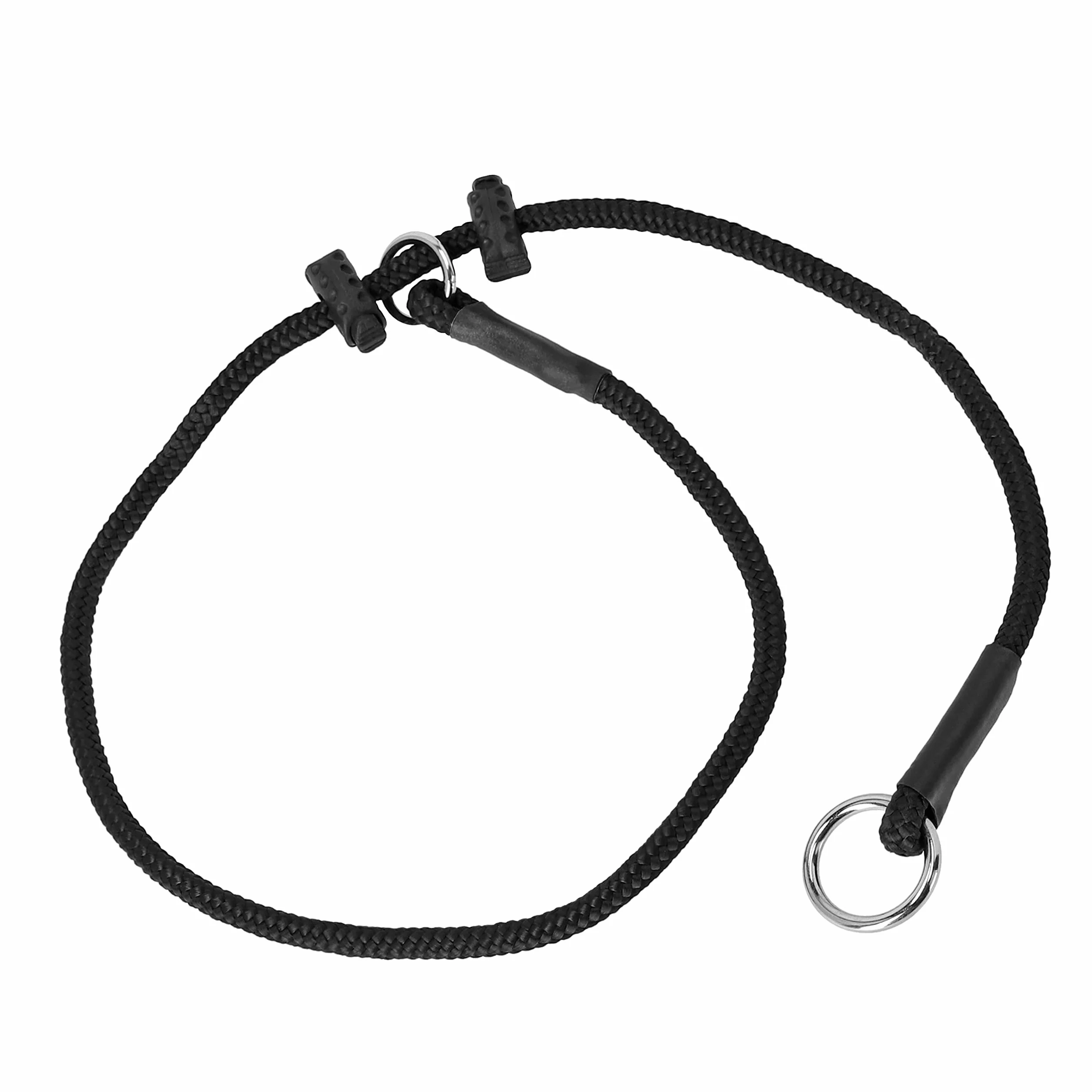 DINGO GEAR - Collare a strozzo per addestramento di cani, fatto a mano, con 2 limitatori, impermeabile - Nero L - S04049