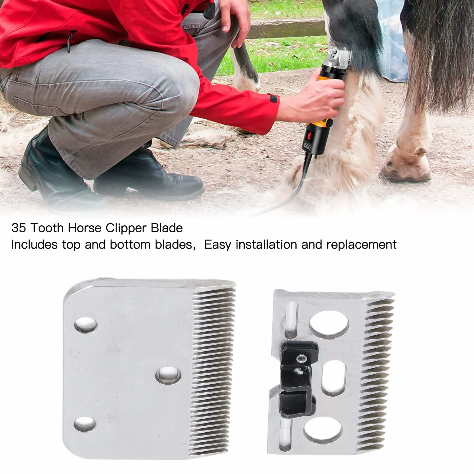 Tosatrice per cavalli a 35 denti, lama per tosatrici universali in metallo duro ad alta durezza, accessori per tosatrici per cavalli di ricambio per cavalli, capre, animali da pelliccia spessa