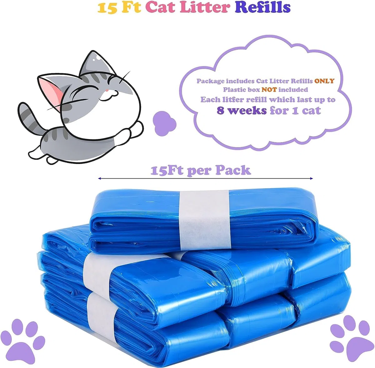 Sacchetti di Ricarica per Lettiera Genie - Compatibile con Litter Locker, per Gatti, Confezione da 10 (Senza Cartuccia)