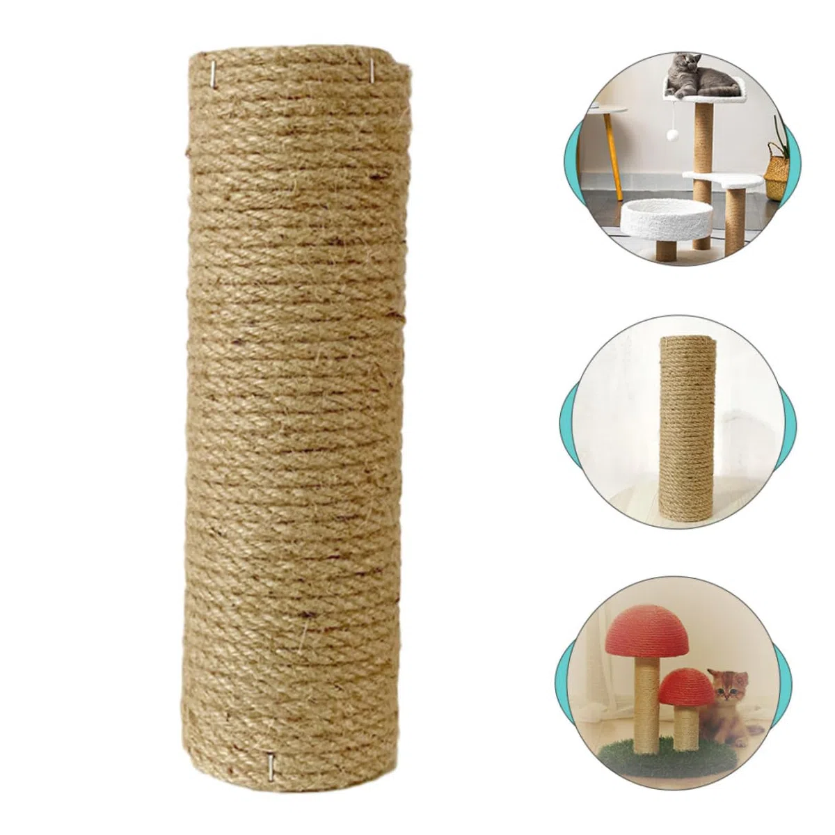 Tiragraffi per Gatti Colonna di Arrampicata Fai da Te in Legno Resistente 6Cm X 40Cm Ricambio per Albero Tiragraffi Protezione Casa per Gatti