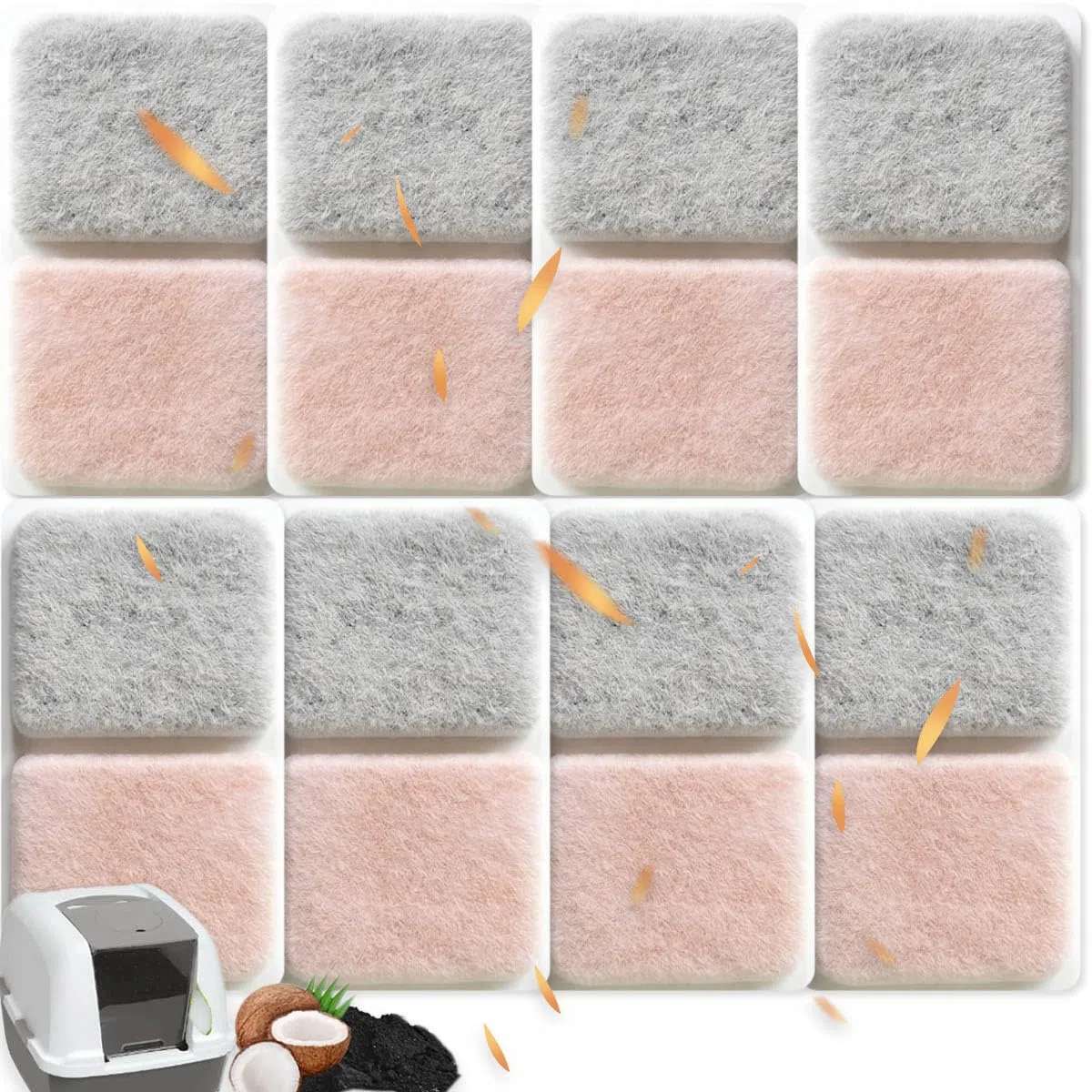 Confezione da 8 filtri di ricambio per Catit Airsift Jumbo per Regular per lettiere Smartsift Filtro a doppia azione per lettiera per gatti Filtri di ricambio per mantenere l'odore fresco