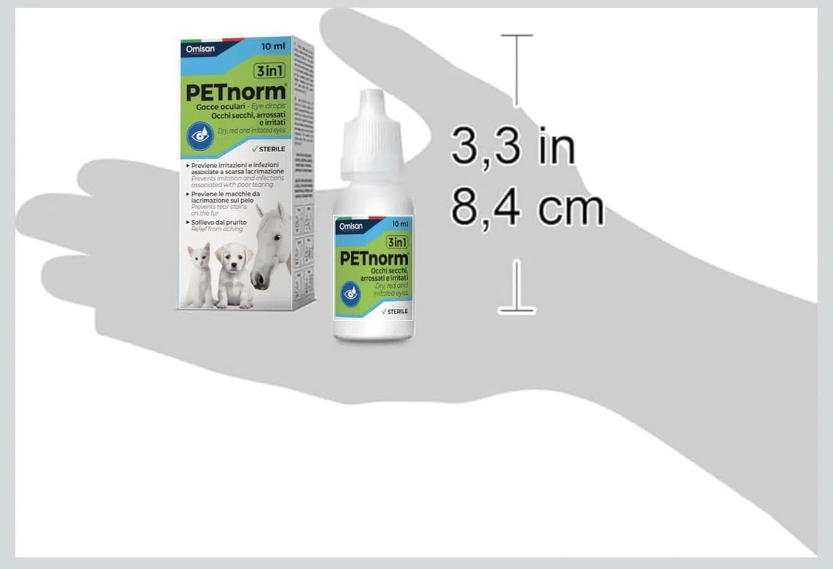 Collirio 3in1 Delicato Naturale con Acido ialuronico - Lubrifica, Idrata, Dona Sollievo. Rimuove Macchie da Lacrimazione. Per Cani, Gatti, Animali da Compagnia. Con Aloe vera - 10ml