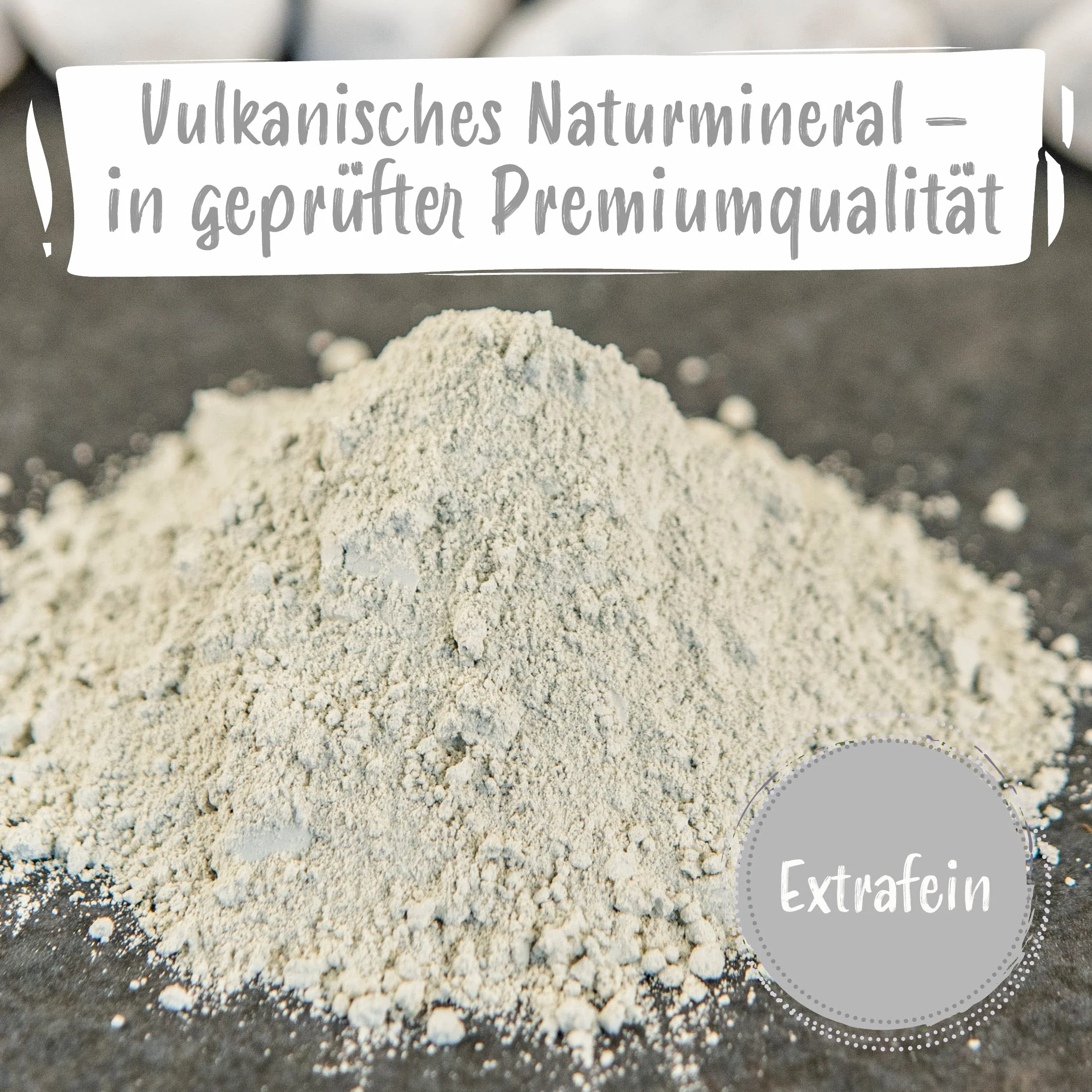 NaturaForte Zeolite in Polvere 500g - Clinoptilolite 92%, Terreno Extra fine in qualità Premium, Senza additivi, Roccia vulcanica Pura e Naturale, Testata e controllata in Germania