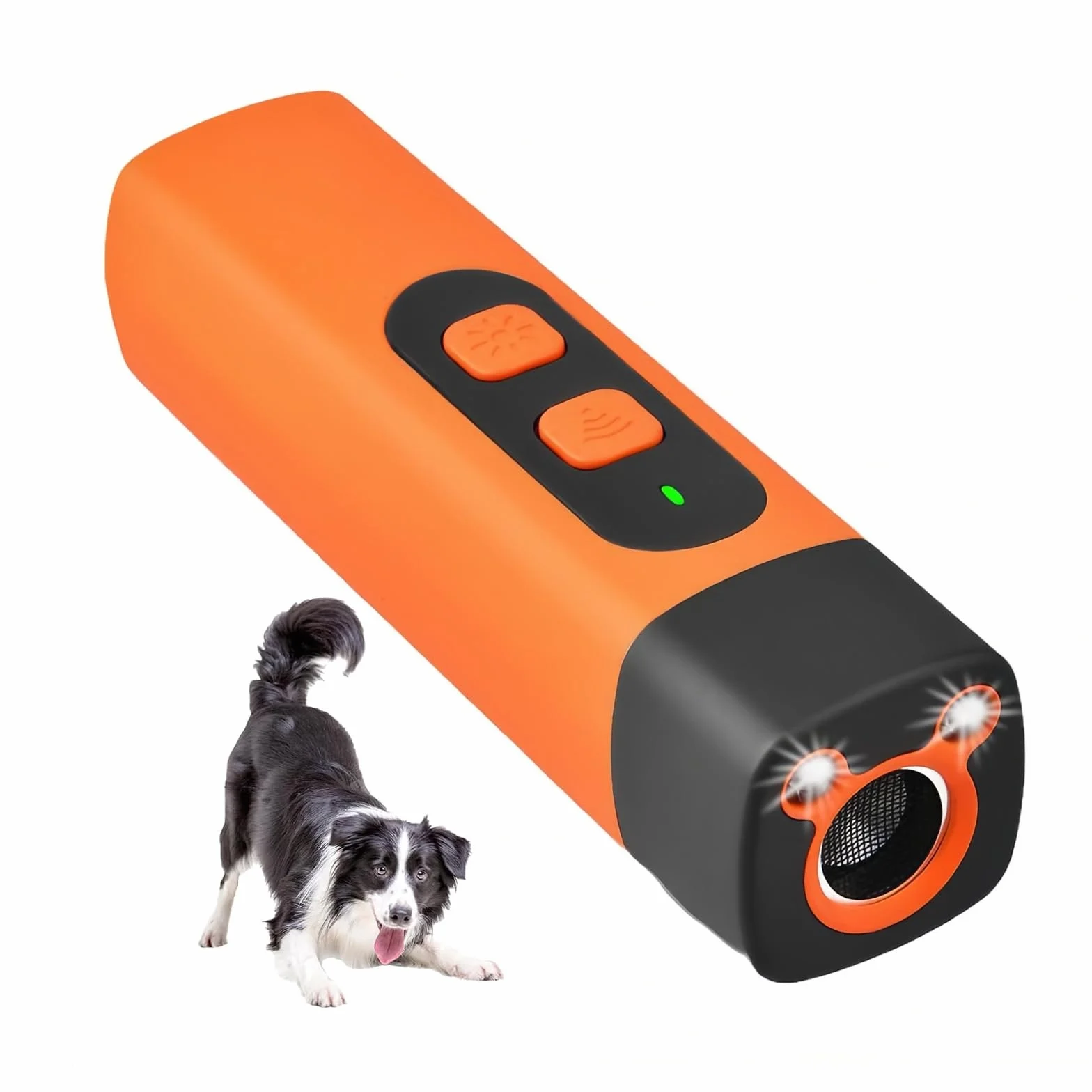 repellente ad ultrasuoni per cani con 3 frequenze regolabili, torcia LED, dispositivo per fermare l'abbaio, ricaricabile, addestramento comportamentale, portatile per cani e animali domestici