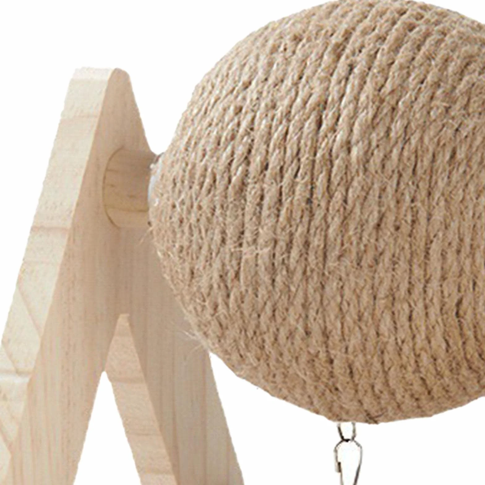 MagiDeal MagiDeal, palla tiragraffi per coniglio con sfera, 2 in 1, giocattolo interattivo, supporto in legno con campanella, per gattini, cincillà, piccoli animali gattini