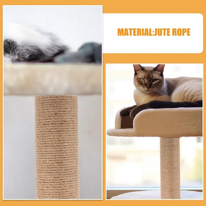 Yardwe Tiragraffi Per Gatti Da Interno Verticale in Corda Di Iuta Naturale 40 Cm Palo Di Ricambio Robusto Per Protezione Mobili e Benessere Felino