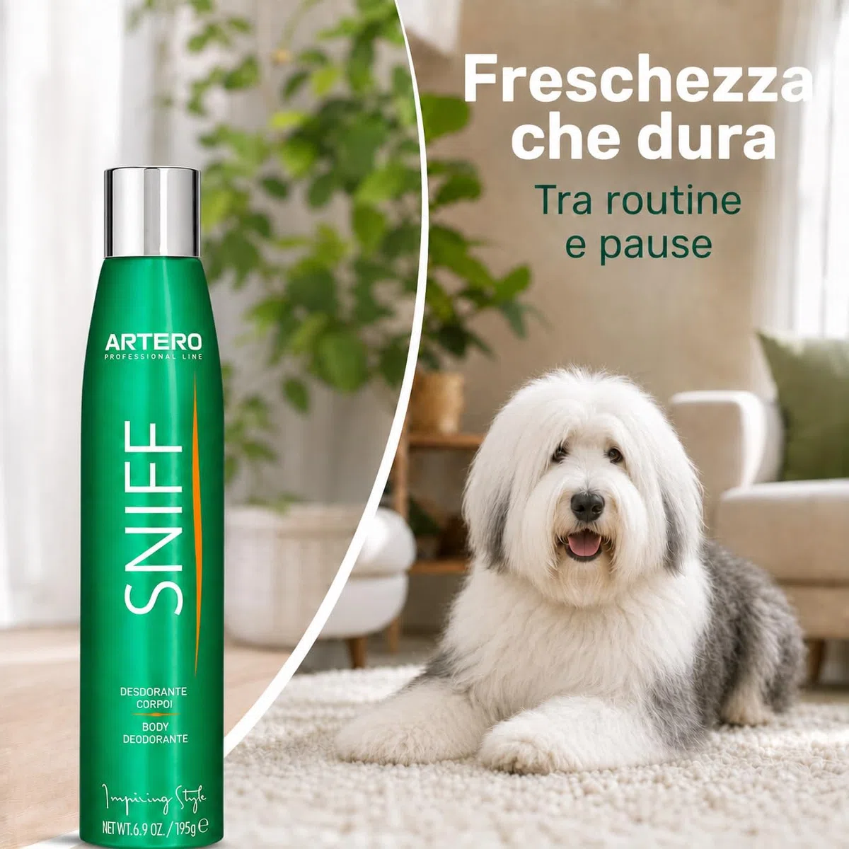 ARTERO Sniff Deodorante per Cani 300ml - Elimina i Cattivi Odori Istantaneamente, Spray Corpo a Lunga Durata, Adatto a Cuccioli e Adulti, Vegano Senza Parabeni