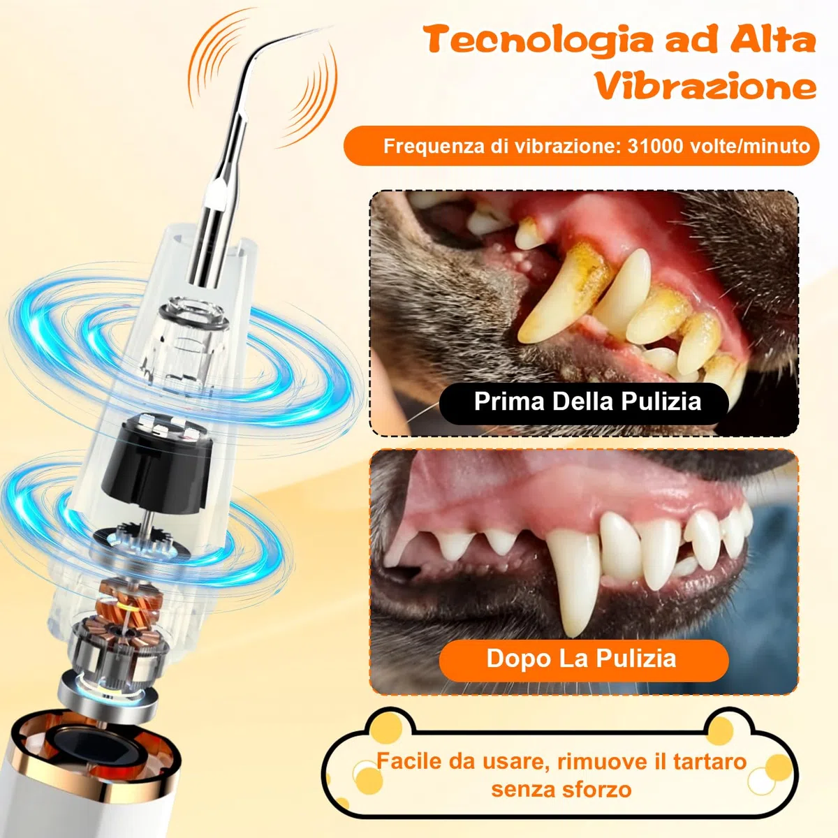 Rimuovi Tartaro Denti Del Tuo Cane, Pulizia Denti Cane, Spazzolino Ultrasuoni Cane, Kit Per L'igiene Dentale Degli Animali Domestici Da 12 Pezzi, 5 Modalità Di Pulizia, Elimina L'accumulo Di Tartaro