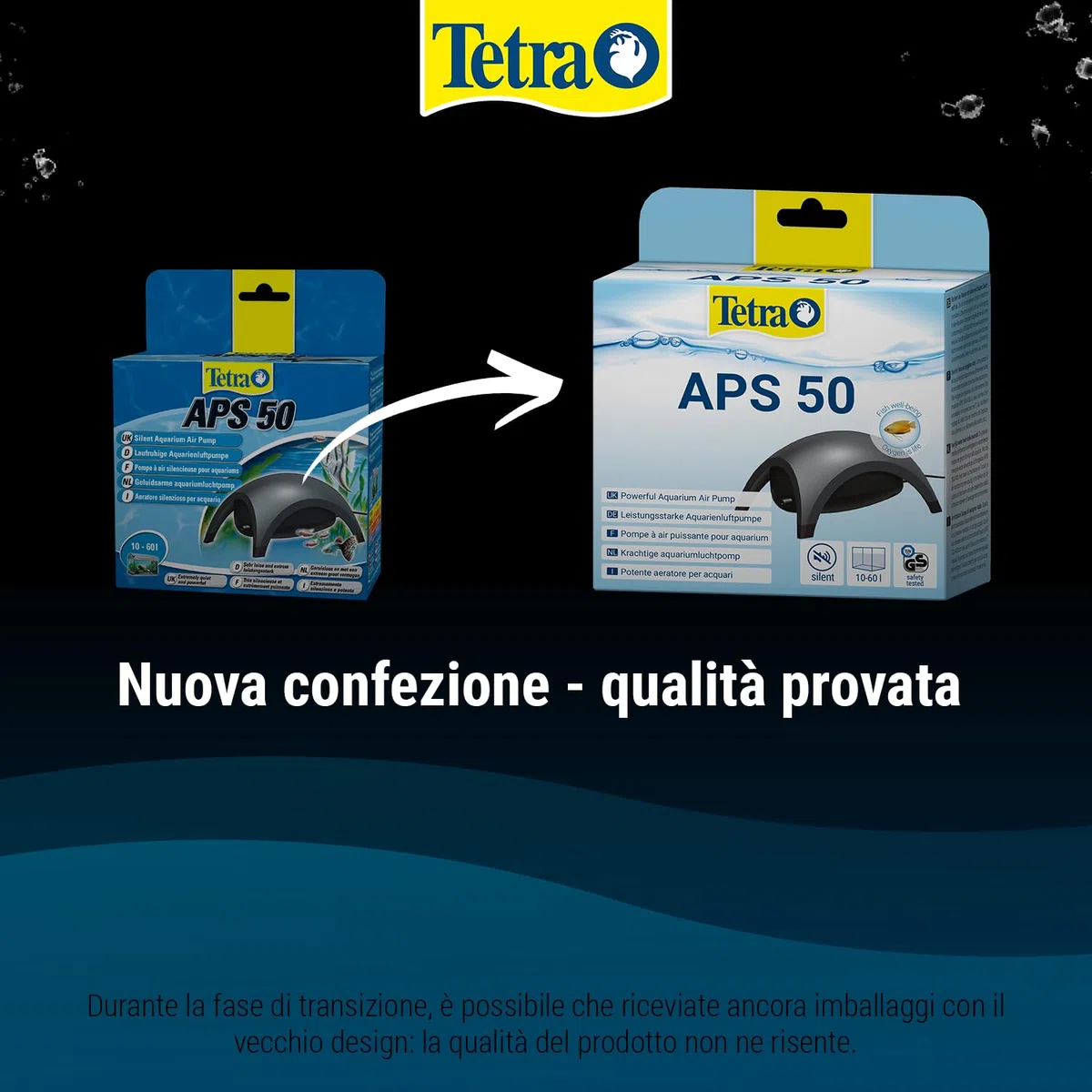 Tetra APS 50 Pompa per Acquari di 10 - 60 L, Aeratori Silenziosi e Potenti, Antracite
