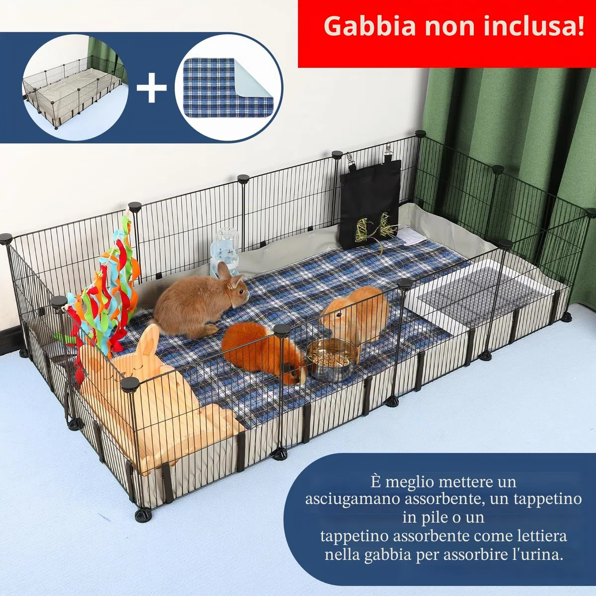 Impermeabile Oxford tessuto Habitat per Guinea Pig Pet Cage(gabbia non inclusa),Guinea Pig lettiera gabbie Liner per fai da te gabbia per animali di piccole dimensioni,Lavabile PIPI Pads XL