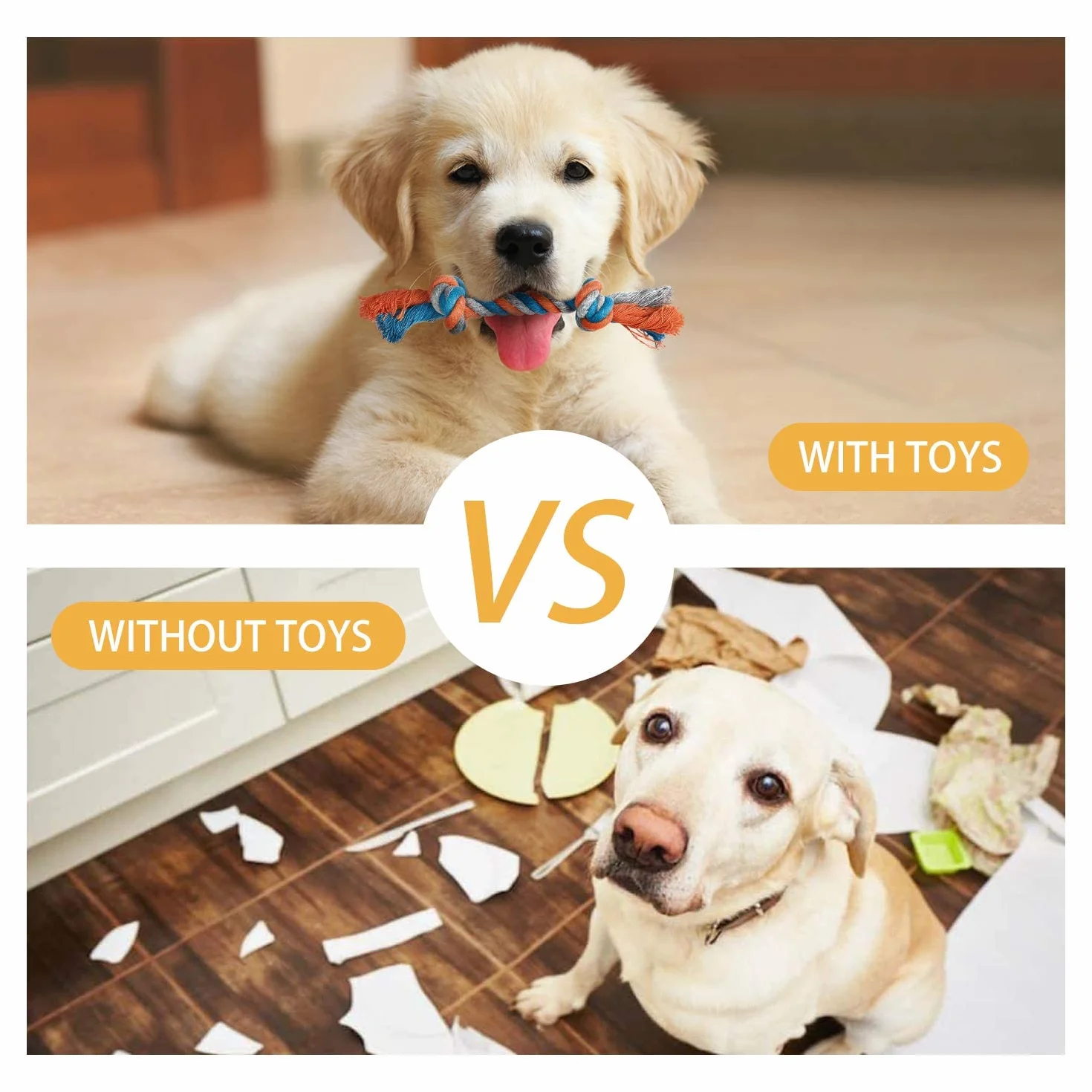 Toozey Giochi per Cani, Set di 7 Giocattoli per Cuccioli, Giocattoli Intelligenti da Masticare e Corda per Cani Durevole e Squillante, Cotone Naturale, Allevia Lo Stress e la Noia