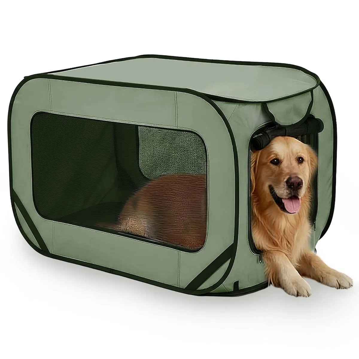 Recinto per Cani da Interno, Portatile Box Cani per Interno ed Esterni, Box Pieghevole per Cane e Gatti, Kennel Cane Piccolo, Gabbia per Cani e Gatti Fino a 29,5 kg (Verde)