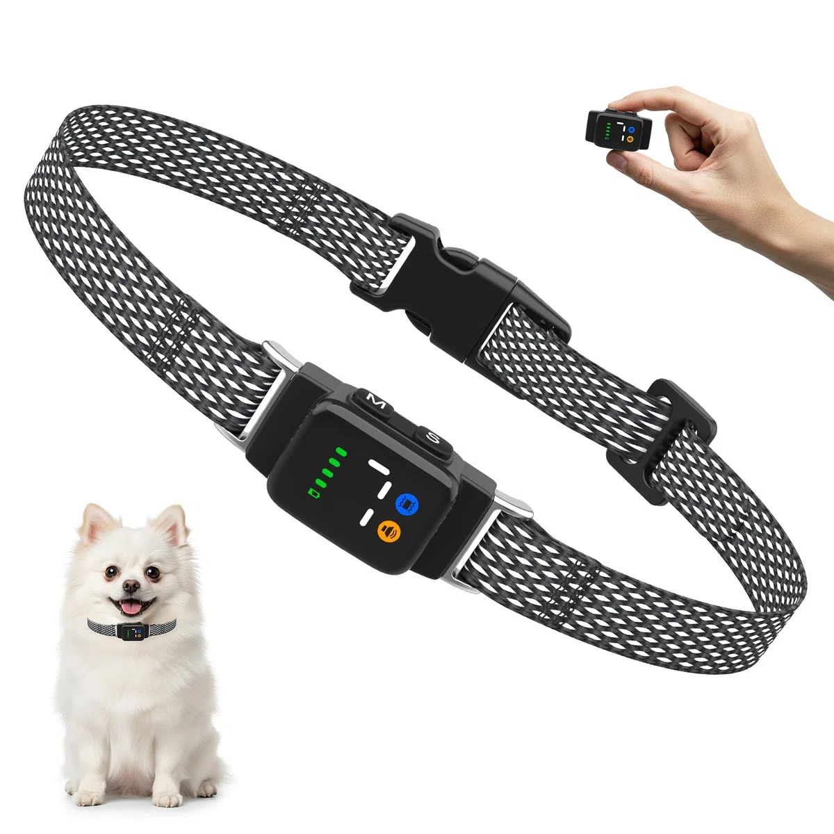 Collari antiabbaio per cani piccoli, collare ultra sottile e leggero con 3 modalità di lavoro, 7 livelli di sensibilità, impermeabile IP67, collare per cani piccoli e medi