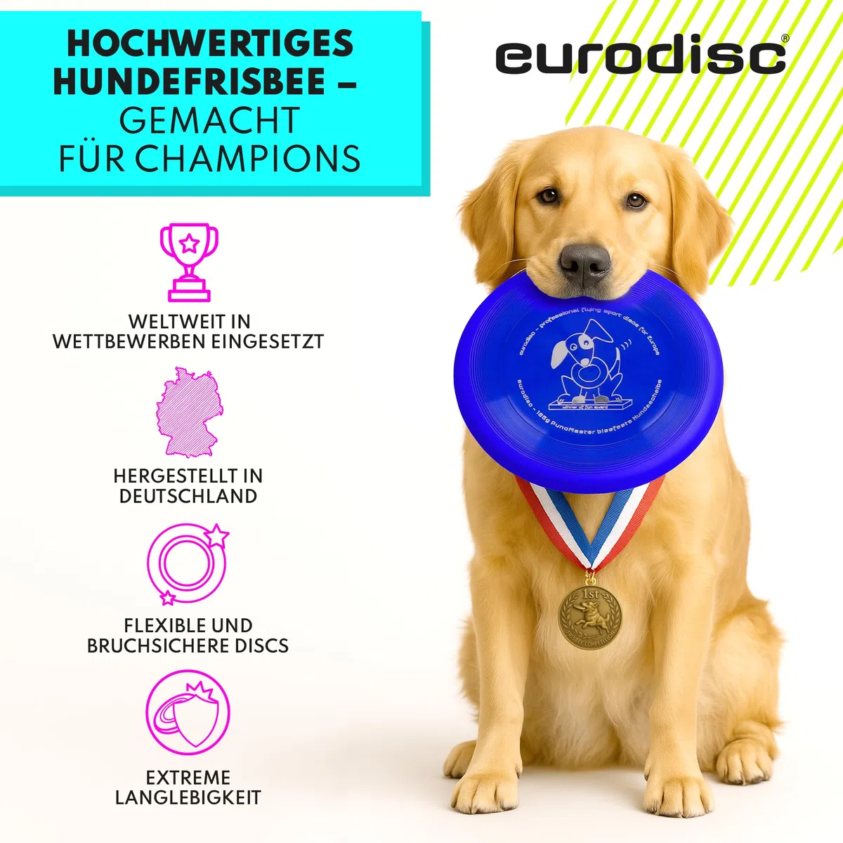 Eurodisc - Frisbee PuncMaster Fun Award, 135 g, colore: Blu scuro