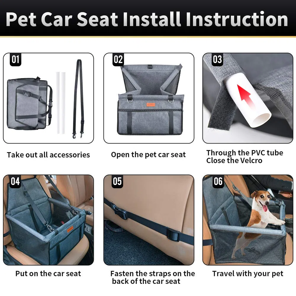 Seggiolino Auto per Cane, Trasportino Auto Borsa per Cani, Coprisedile Impermeabile per Proteggere Sedile di Automobile per Animali Domestici