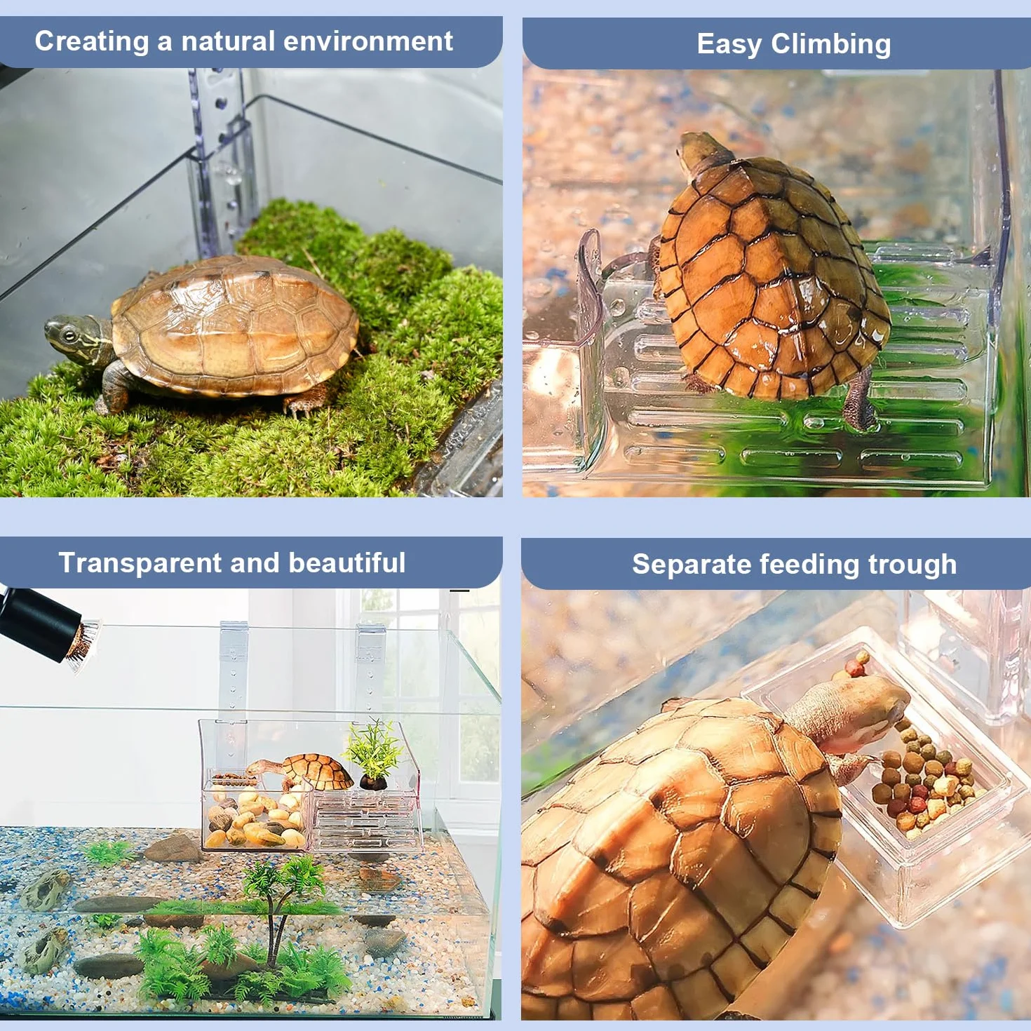 Piattaforma per Basking Delle Tartarughe In Acrilico, Rettile Acquatico Piattaforma Tartaruga, Rampe per Tartarughe In Acrilico, Accessori per acquari, per Tartarughe Marine, Piccoli Rettili, L