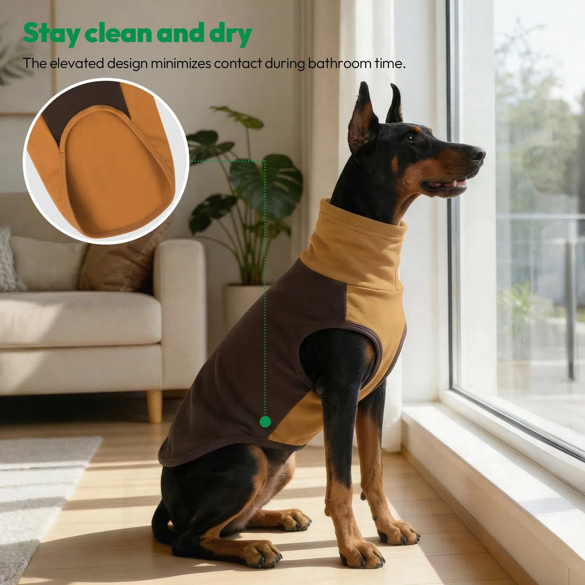 KONVINIT Maglione Cane in Felpa Leggera, Caldo Gilet Invernale con Apertura a U per la Coda, Taglie da M a 5XL Dog Sweater per Cani Medi e Grandi