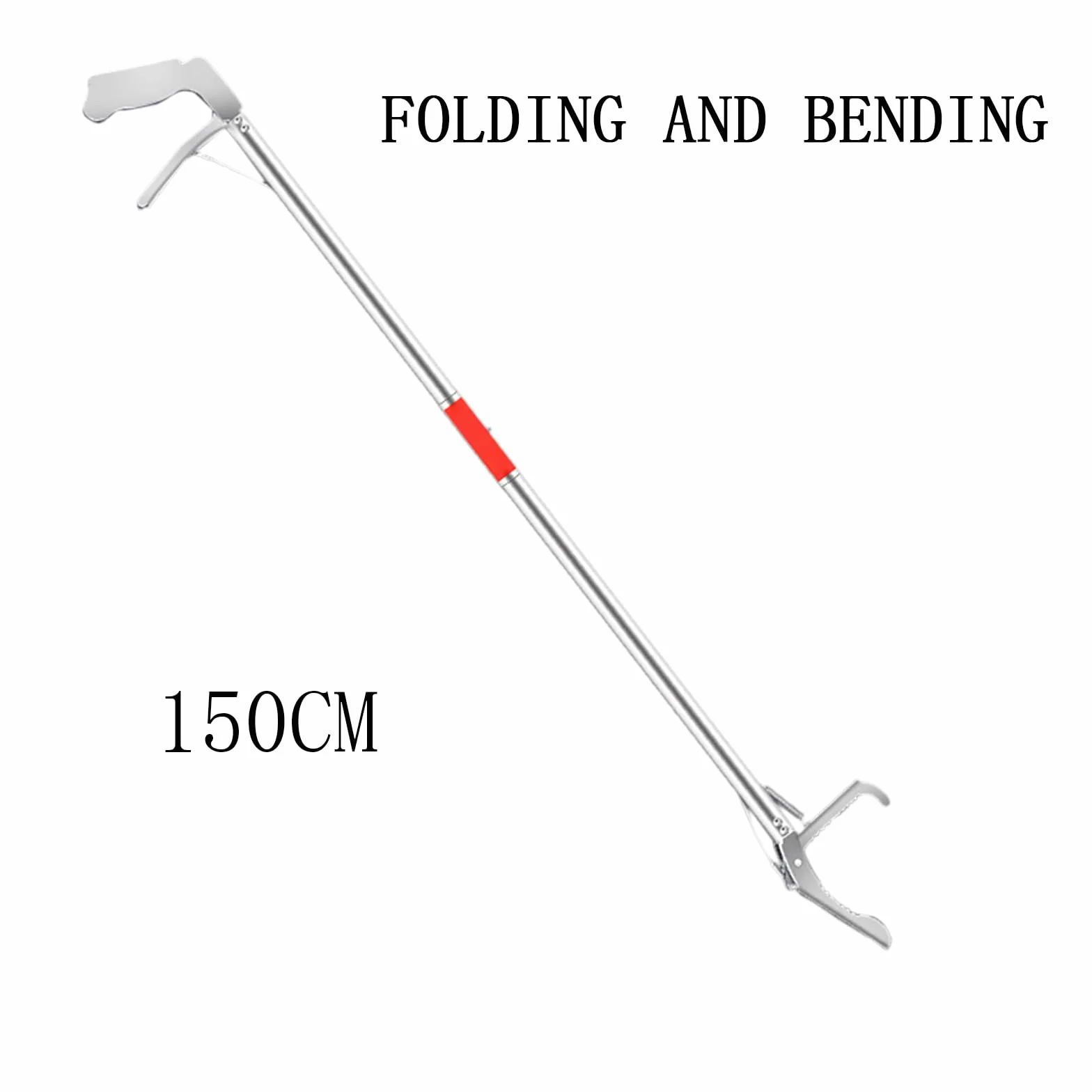 Pinza a serpente extra lunga 150 cm, pinza a serpente pieghevole per rettili, in acciaio inox, gancio a serpente e rettile da 1,5 m