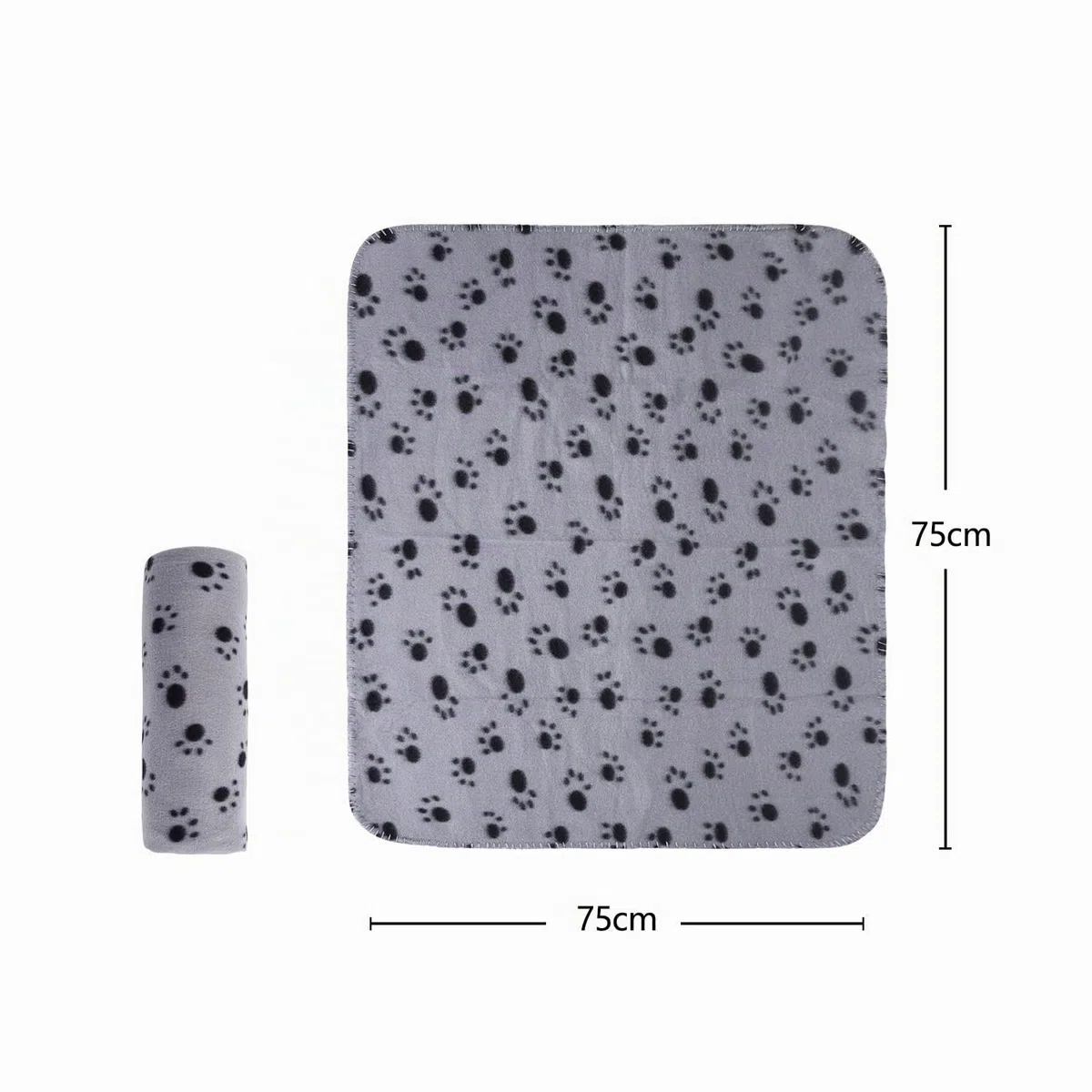 Nobleza 6 Pezzi Morbida Coperta in Pile per Cani e Gatti Color Grigio Misure 75 * 75 cm