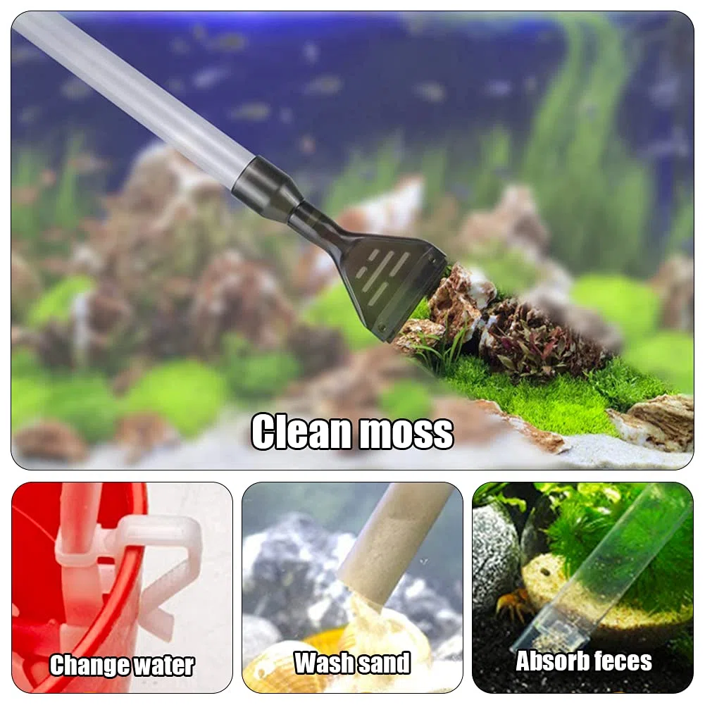 Aspirarifiuti Per Pulizia Acquario, Sifone Aspirarifiuti Acquario, Pompa Sifone Acquario, Fish Tank Ghiaia Cleaner, Con Pulsante Pressione Dell'aria, per Cambia L'acqua, Lava Sabbia, Succhia Feci