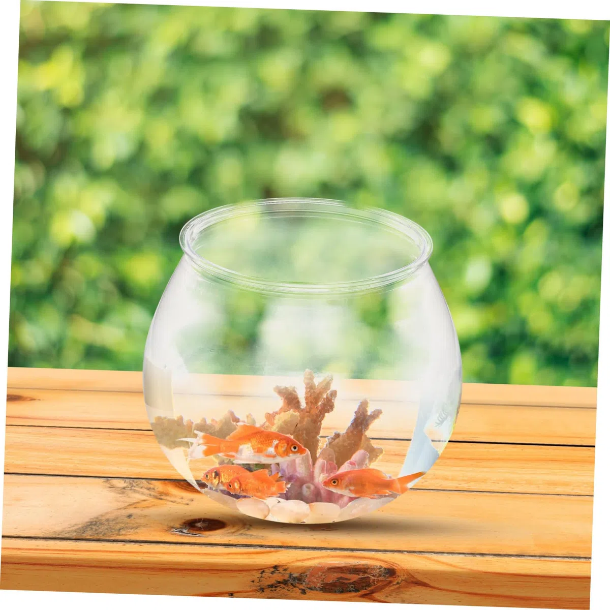 Angoily Acquario da Tavolo Boccia per Pesci in Plastica Trasparente Set 3 Pezzi Decorazione per Design Robusto Adatto per Pesci e Gamberetti