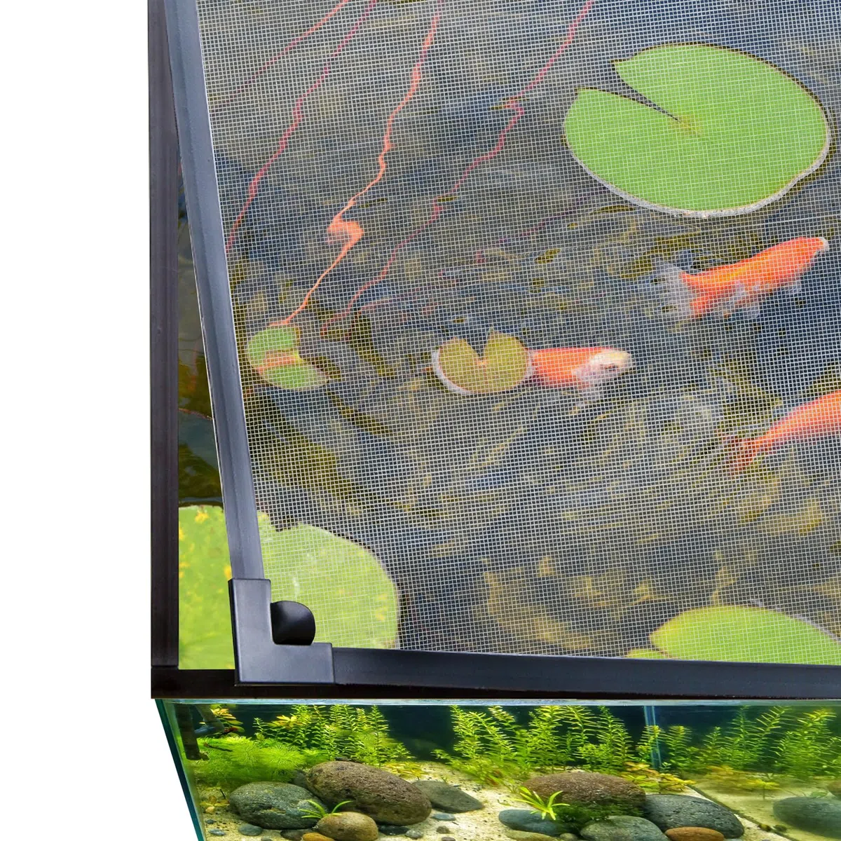 Rete Magnetica per Acquario Magnetic Aquarium Anti-Jumping net Cover Copertura magnetica in rete per Proteggere i pesci che saltano fuori dall'acquario