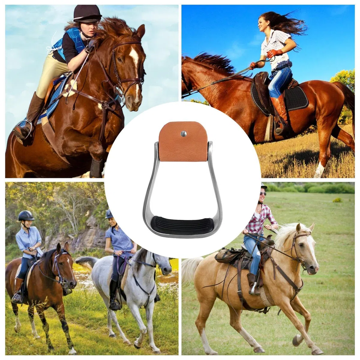 Staffe Stile Western,Attrezzatura Equestre in Alluminio Imbottita - Staffe Ad Alta Resistenza,Per Box Stalla Pascolo Fattoria Ranch Lavoro Addestramento Competizione Escursione Equitazione
