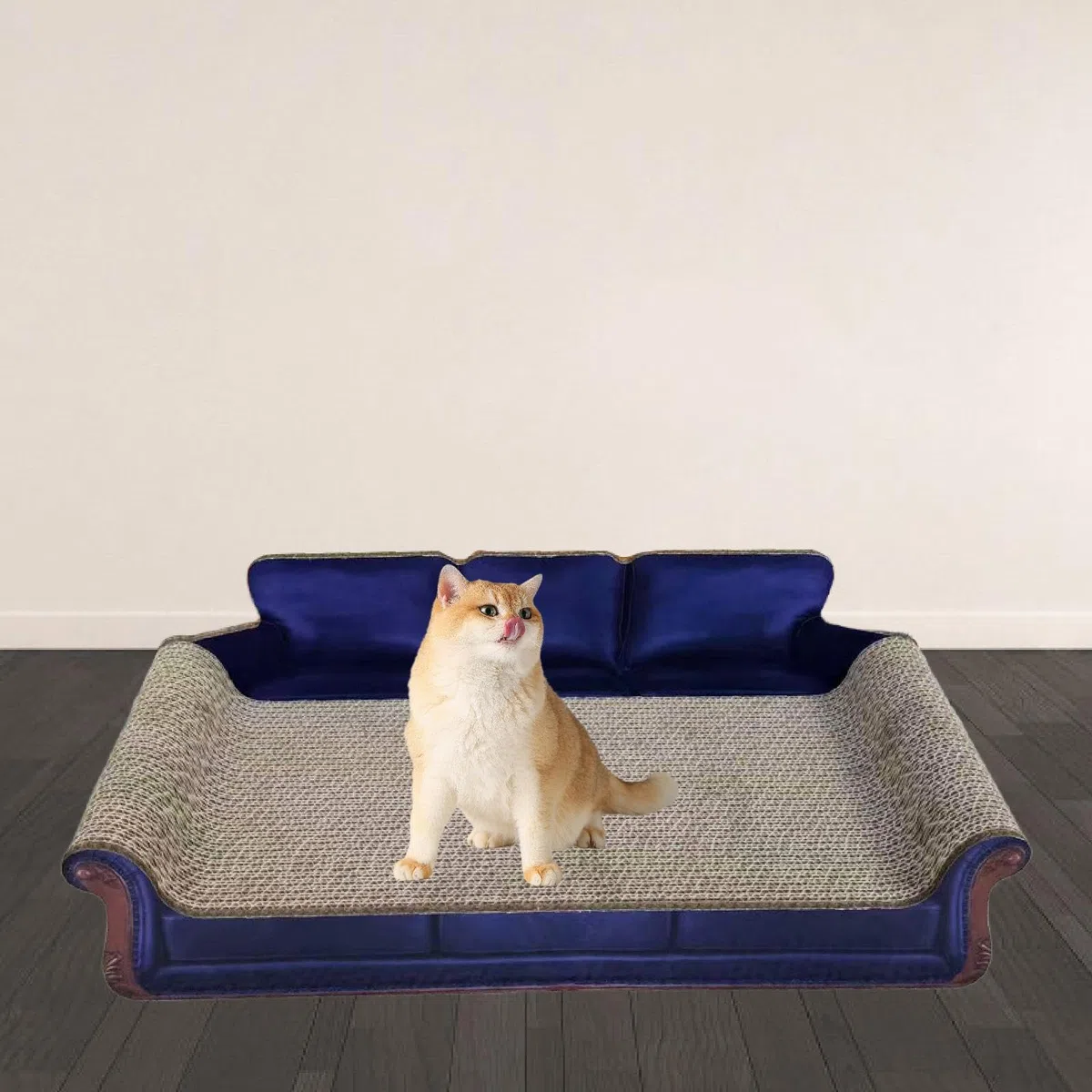 Tiragraffi per Gatti, Divano Letto Tiragraffi per Gatti, per Giocare E Riposare, Blu