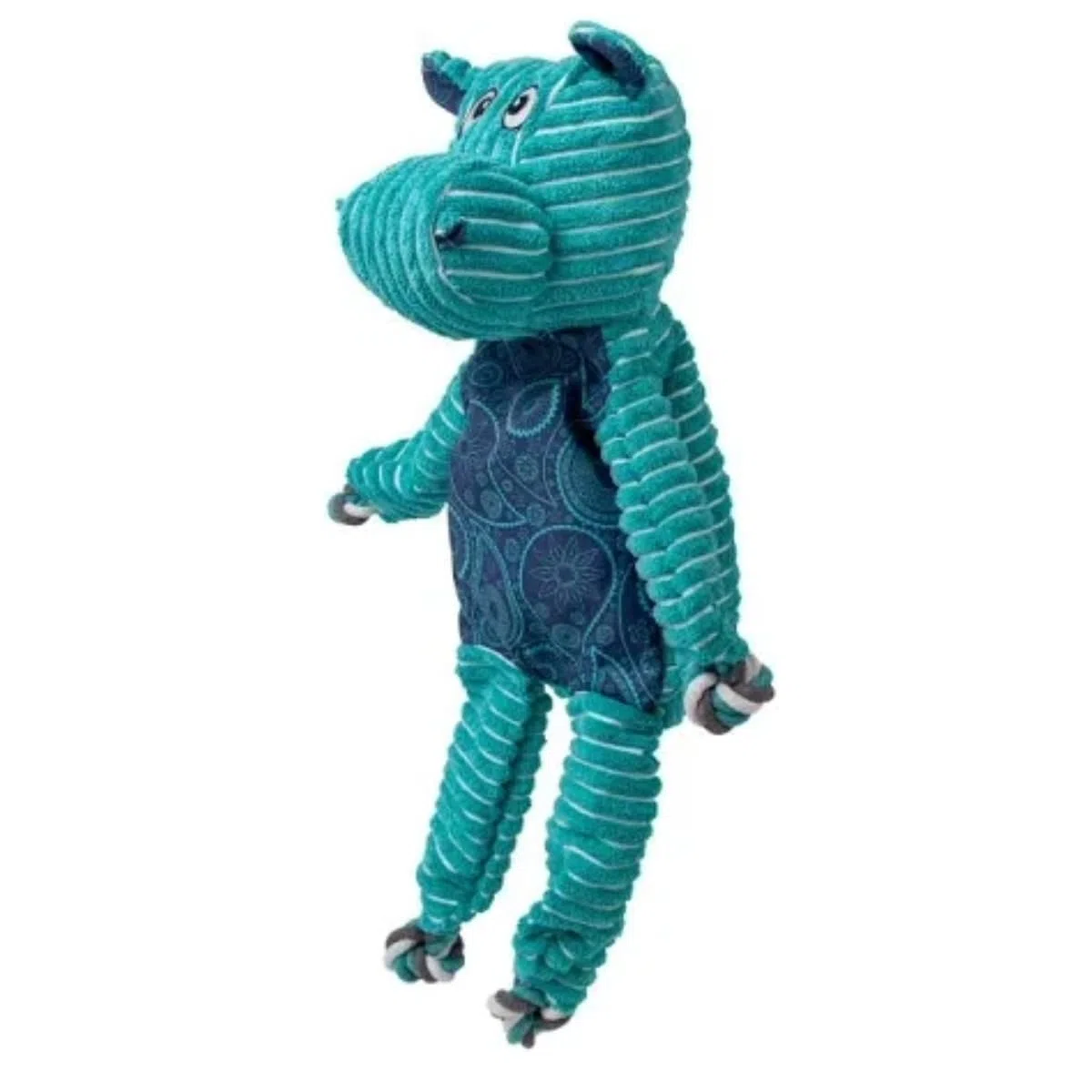 KONG Floppy Knots Jumbo XL ippopotamo giocattolo per cani – Peluche extra large con scheletro di corda annodata, doppio squittio, imbottitura minima, morbido e resistente per tiro, flopping e coccole
