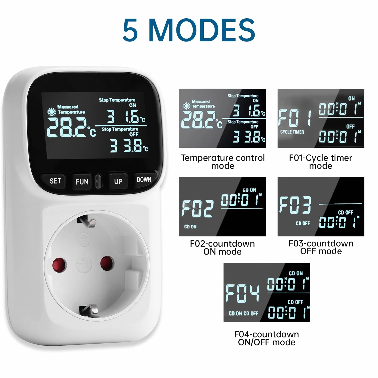 Diymore Presa Termostato Digitale,Regolatore di Temperatura Presa 230V con Sensore,Interruttore di Temperatura per Acquario Frigorifero Riscaldamento Raffreddamento