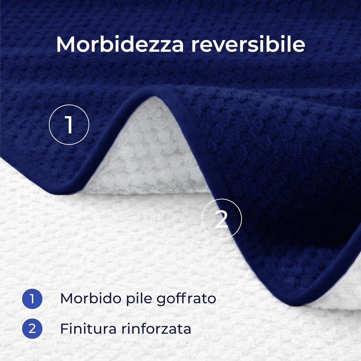 Dreamzie Coperta Impermeabile per Cani 80x100cm - Copridivano Impermeabile per Animali - Reversibile e Lavabile in Lavatrice in Pile Sherpa per Letto o Divano - Blu navy
