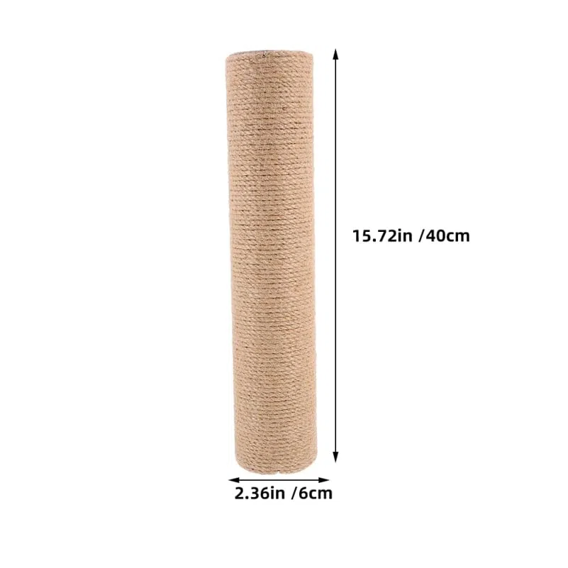 Yardwe Tiragraffi Per Gatti Da Interno Verticale in Corda Di Iuta Naturale 40 Cm Palo Di Ricambio Robusto Per Protezione Mobili e Benessere Felino
