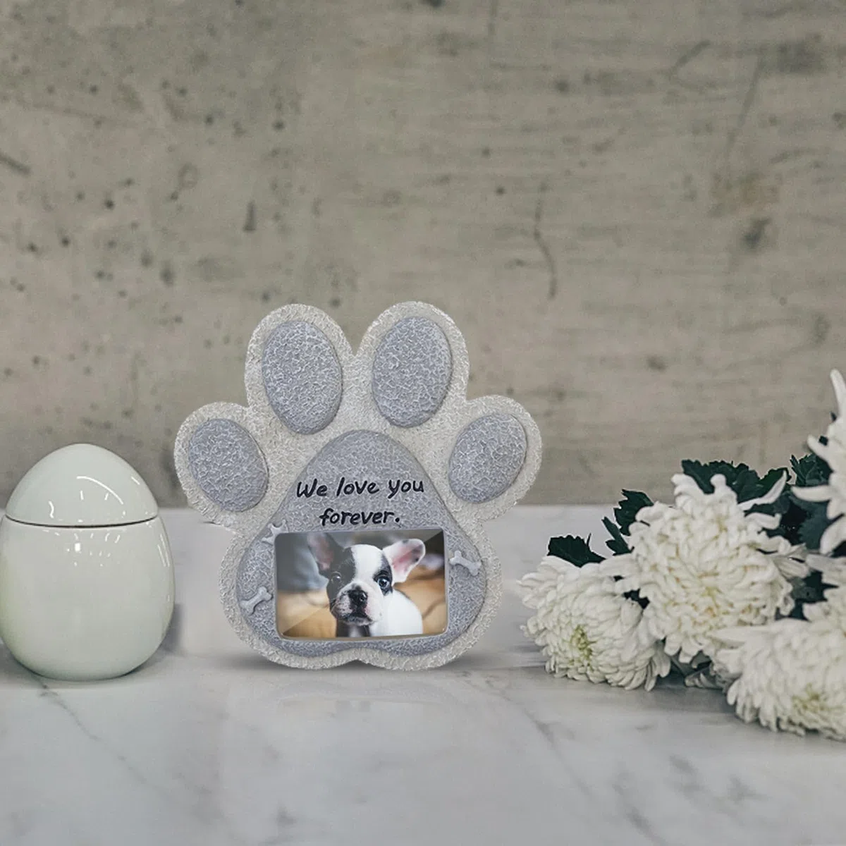 Cane Pietra Tomba, Lapide commemorativa per Cani, Lapide Foto, lapide del del Cucciolo a Resina, lapide 'Animale Domestico per la Decorazione del Cortile, Cane, 15 * 15 cm