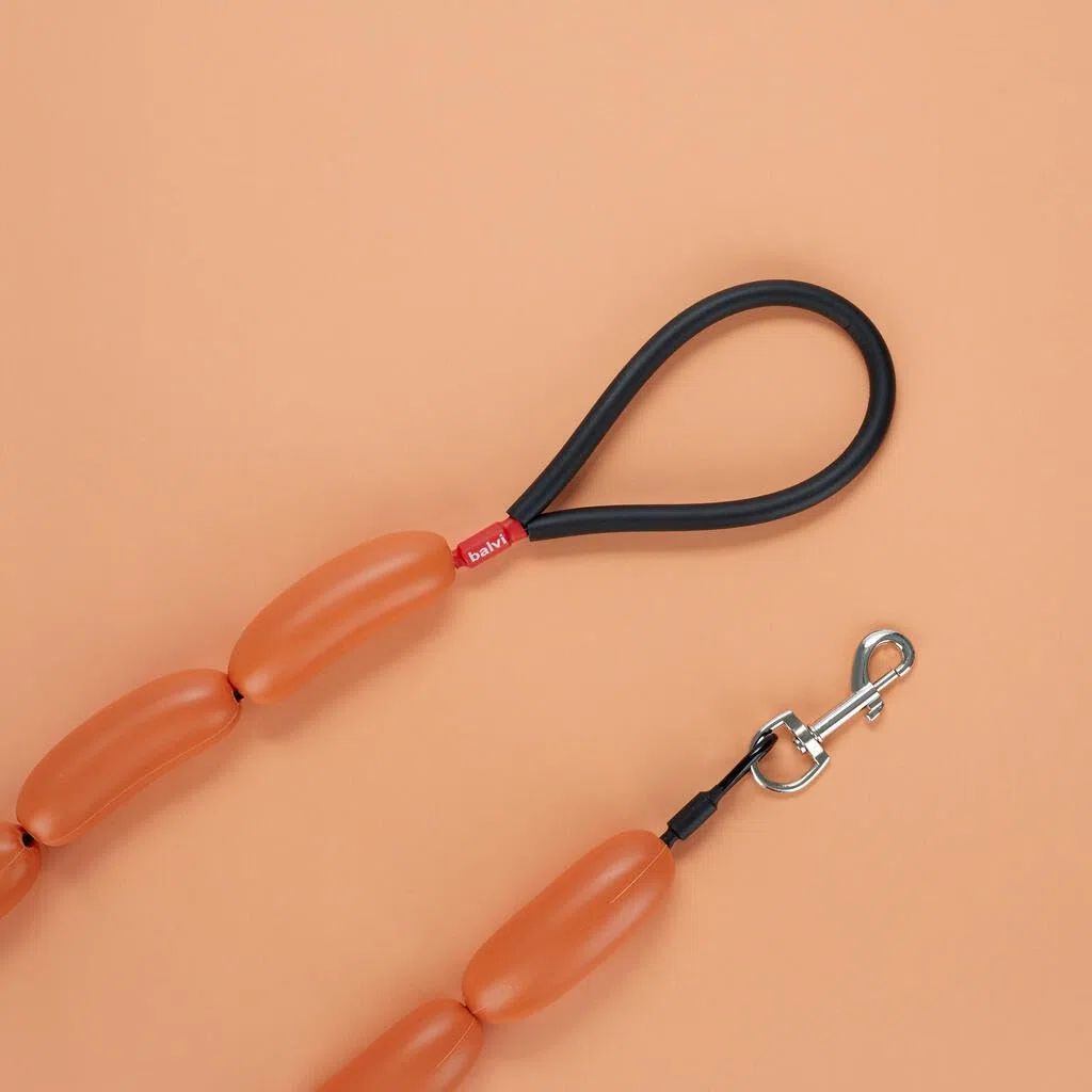 Balvi Guinzaglio cane Hot Dog Colore marrone Trendy guinzaglio per passeggiate con stile Plastica 110