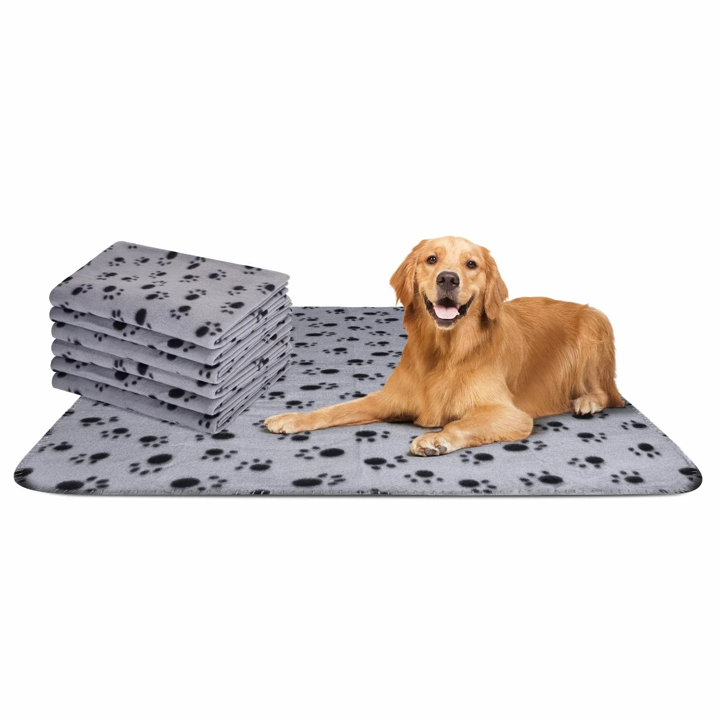 Nobleza 6 Pezzi Morbida Coperta in Pile per Cani e Gatti Color Grigio Misure 75 * 75 cm