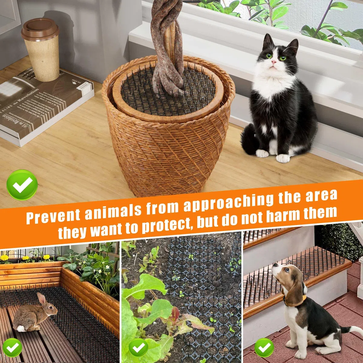 Tappetino Repellente per, 15 Pezzi Repellente, 15x20cm Dissuasori per, Plastica Tappetino Anti Gatto, Anti Gatto Giardino
