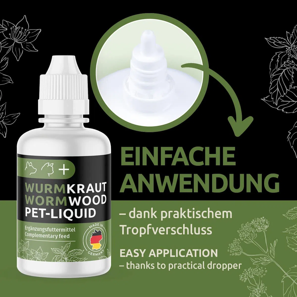GreenPet Pet Anti-Parasite Liquid per cani, gatti e conigli - Alternativa naturale per la prevenzione e il trattamento dei vermi