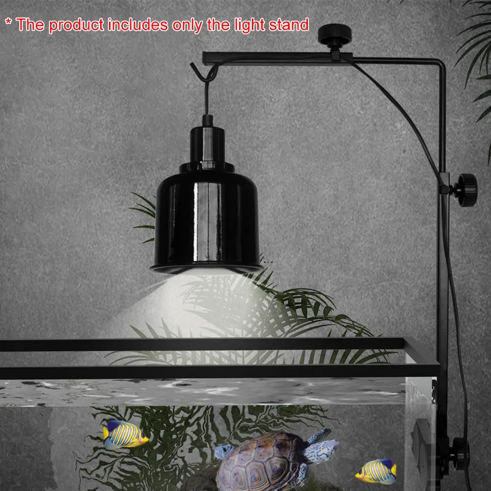 DONGKER Supporto Lampada per Rettili, Portalampada per Rettile, Altezza Regolabile 15,9" a 27,6" e Larghezza 9,1" a 11,2", Staffa Luce per Lucertole, Tartarughe, Gechi, Recinzione Terrari, Acquario