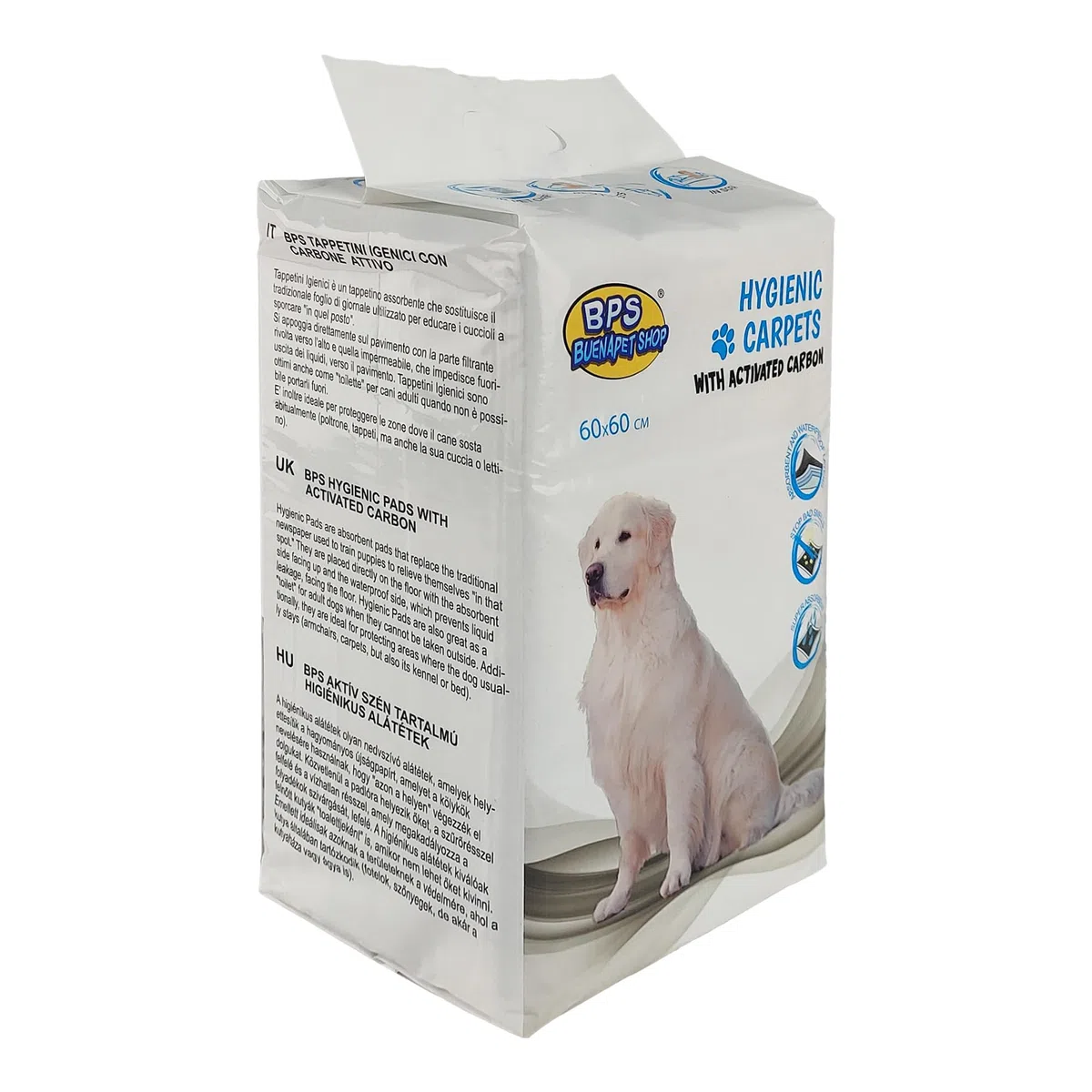 Tappetino Igienico Assorbente per Cani con carboni attivi (100pezzi 60x60cm)