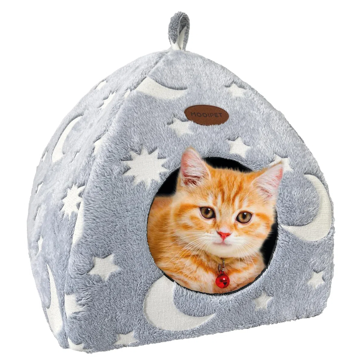 Cuccia per Gatti con Cuscino di Flanella Casetta per Gatti da Interno Tenda per Gatti Grotta per Gatto Domestici e Piccoli Animali 33x33x35cm