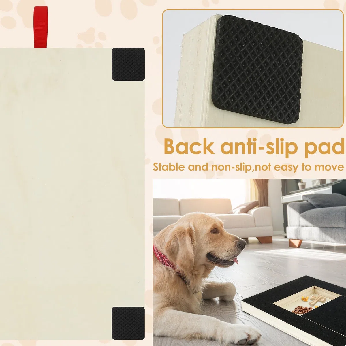 Lima per unghie per cani, in legno, con scatola per snack integrata, carta vetrata, per cuccioli, alternativa a tagliaunghie e smerigliatrici per cani (nero)
