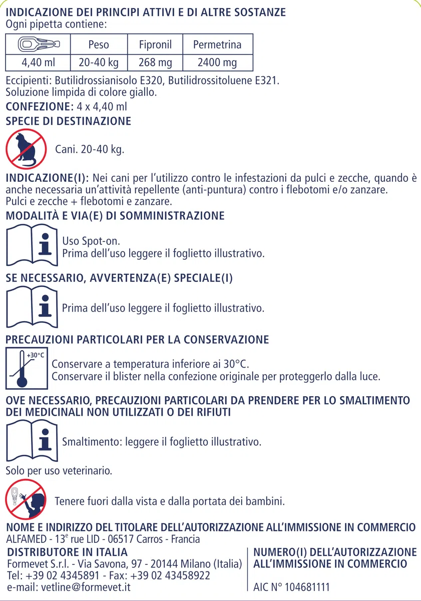 Fipratix 268 Mg/2400 Mg Soluzione Spot-on per Cani di Taglia Grande