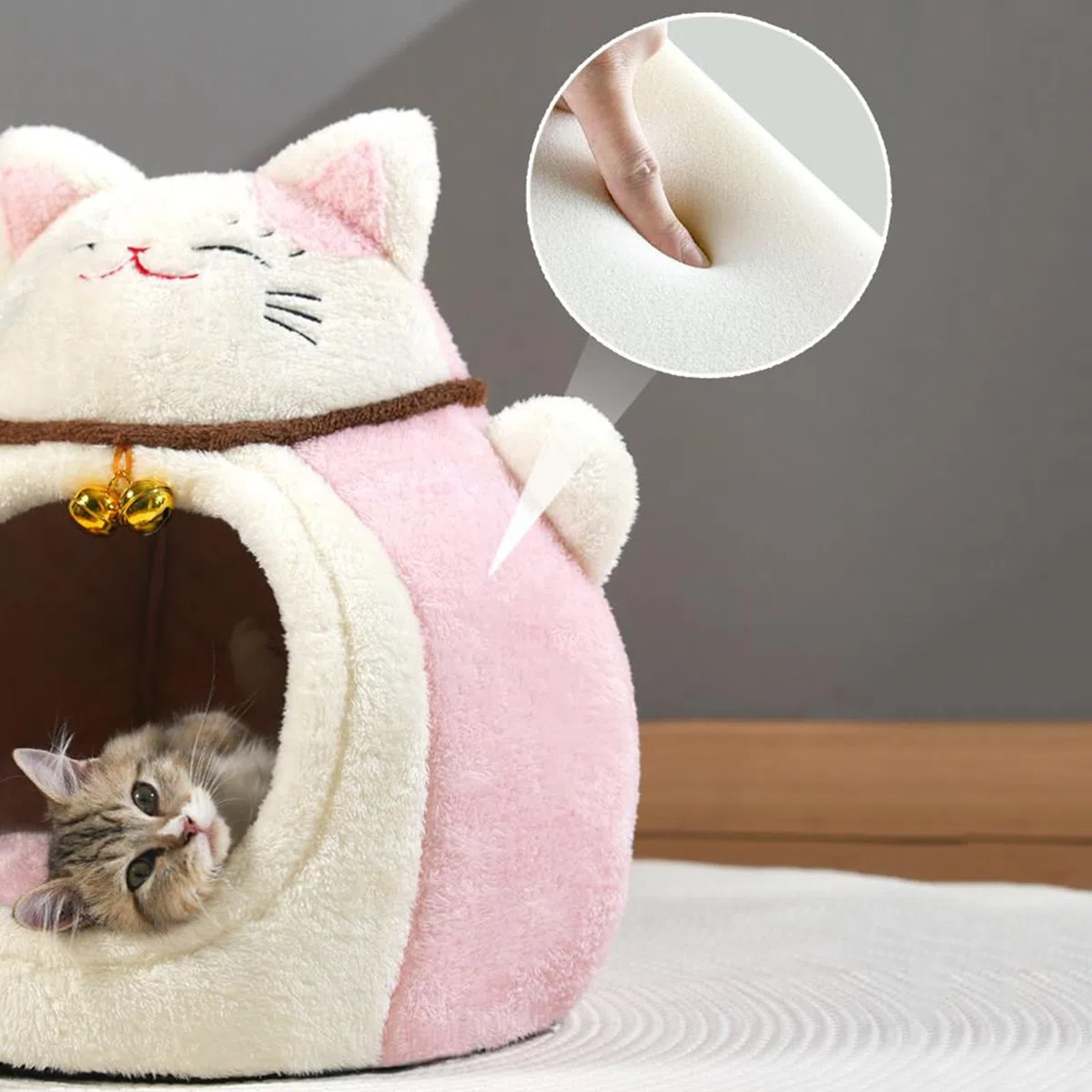 Letto Caverna Per Gatti Invernale | Casetta Semi-Chiusa per Piccoli Animali,a Forma di Cupola per Gatti | Per Interno Casa Soggiorno Camera Da Letto Recupero E Sonno Rifugio Clinica Veterinaria