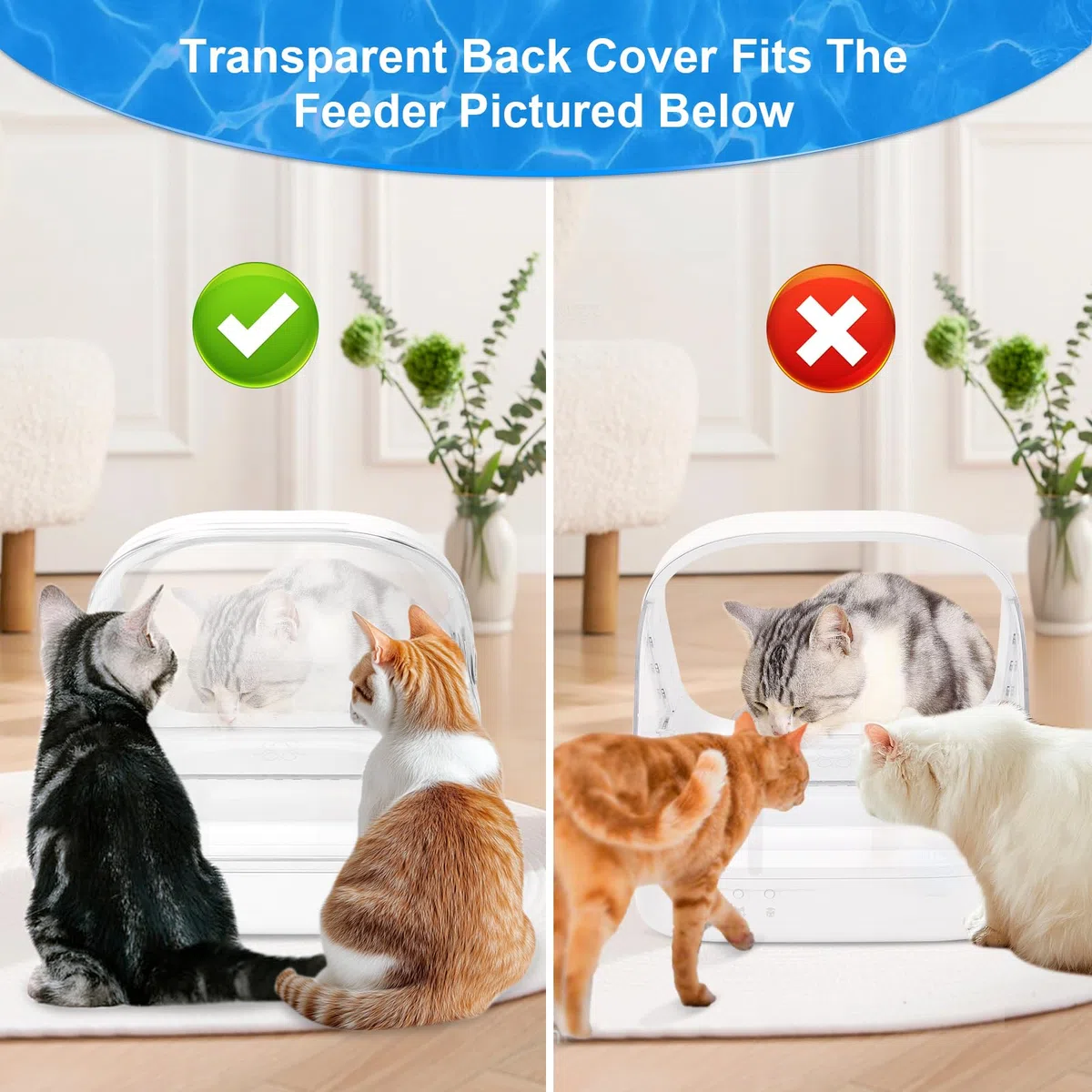 Copertura Posteriore per Nutrizione Microchip per Animali Domestici, Prevenzione di Alimentazione Mista e Ingresso Insettici,Alimentazione Microchip Accessori Compatibile con RFID Collare Pendente
