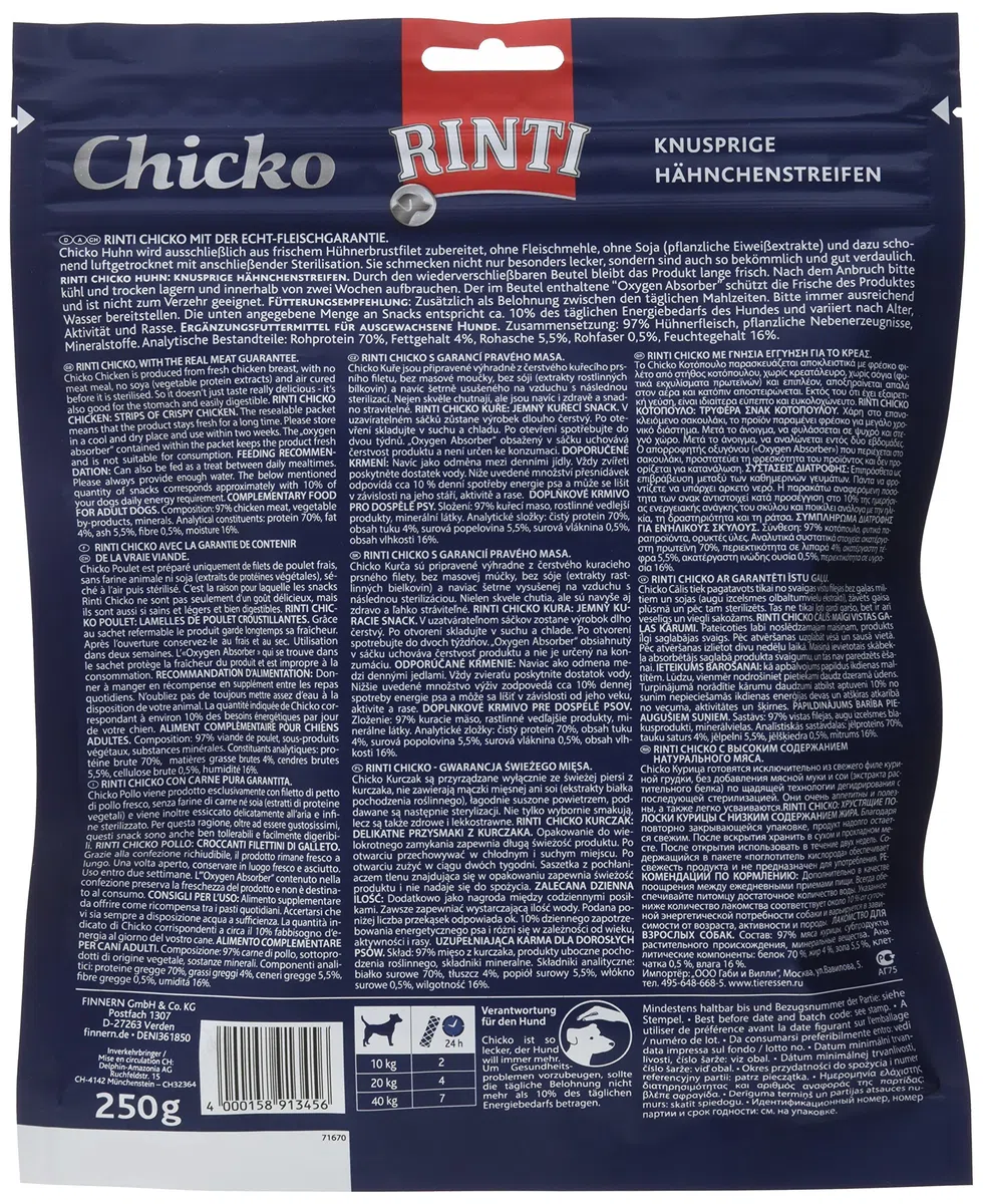 Rinti Extra Chicko Pollo, Confezione da (3 X 250 G)