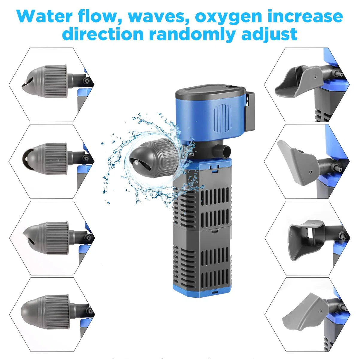 23W Filtro Acquario Interno con Flusso 1600 L/H per Acqua Pulita, Flusso d'Aria Regolabile, Basso Rumore e Silenzioso(23w)