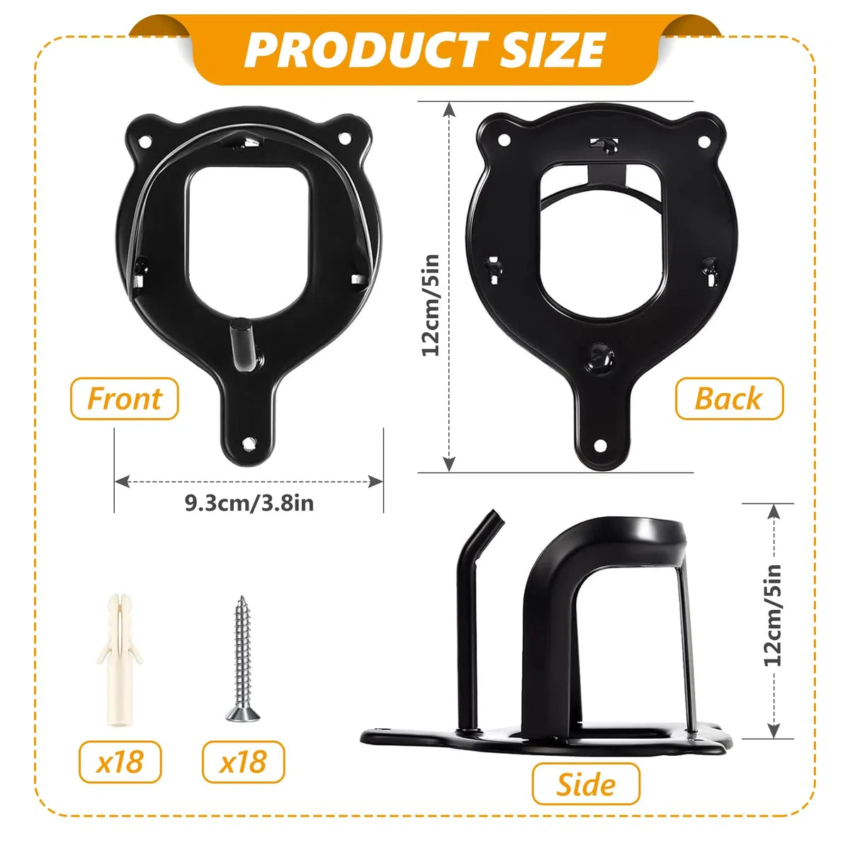PORFOYO Equestrian Bridle Hanger - Supporto per briglie per cavalli, 6 pezzi, con tubi e vite, supporto per briglia, in metallo, per camera di sella, fienile, stalla (nero)