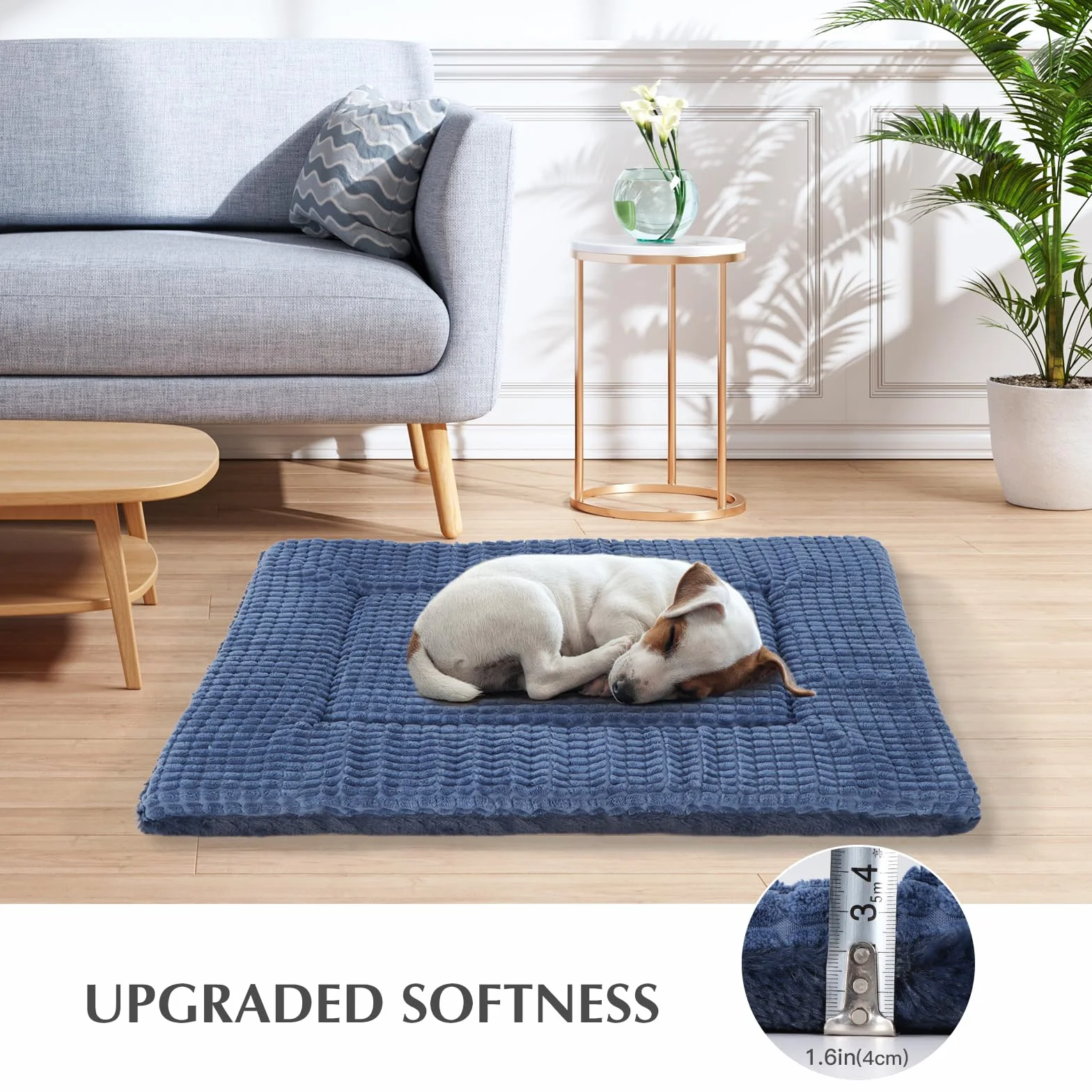 BVAGSS Cuscino per Cane Reversibile, Ultra Morbido Materassino Lavabile, Ortopedico Letto per cani Cuscino Cane Memory Foam Suave y Cálido XH079 (60x45x4cm,Navy)