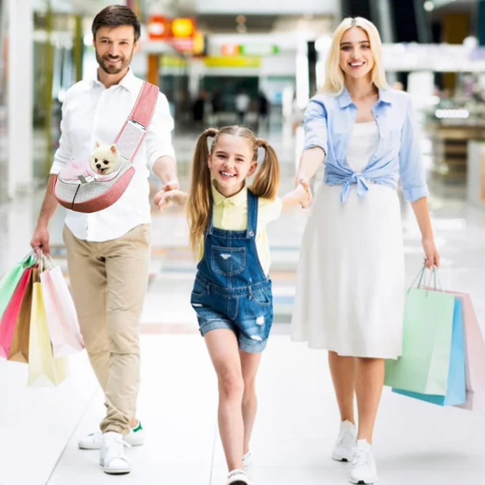 FEimaX Borsa a Tracolla per Animali Domestici, Borsa da Viaggio Regolabile per Cani o Gatti Piccola, da Viaggio, per Viaggi all’aperto, Passeggiate e Metropolitana (S, Rosa)