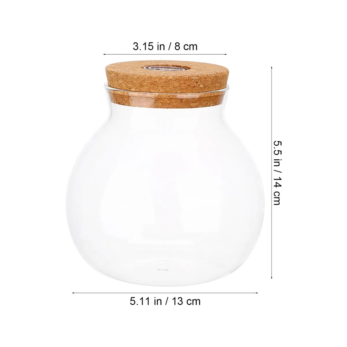 UKCOCO Bottiglia di vetro per paesaggio con coperchio, decorazione per matrimonio, in vetro borosilicato, ecologica, per terrari, fai da te, con micro paesaggio
